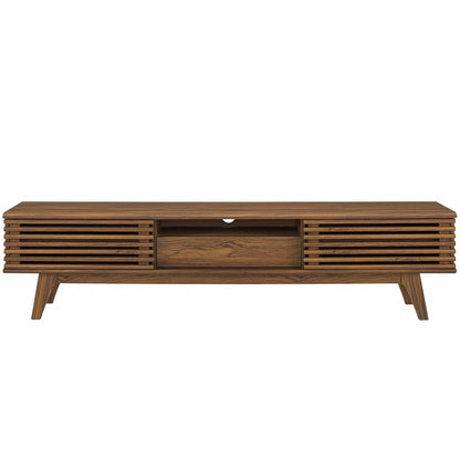 Render TV Stand by Modway, brown wooden media console with slatted sides on Tampa Home & Garden Store