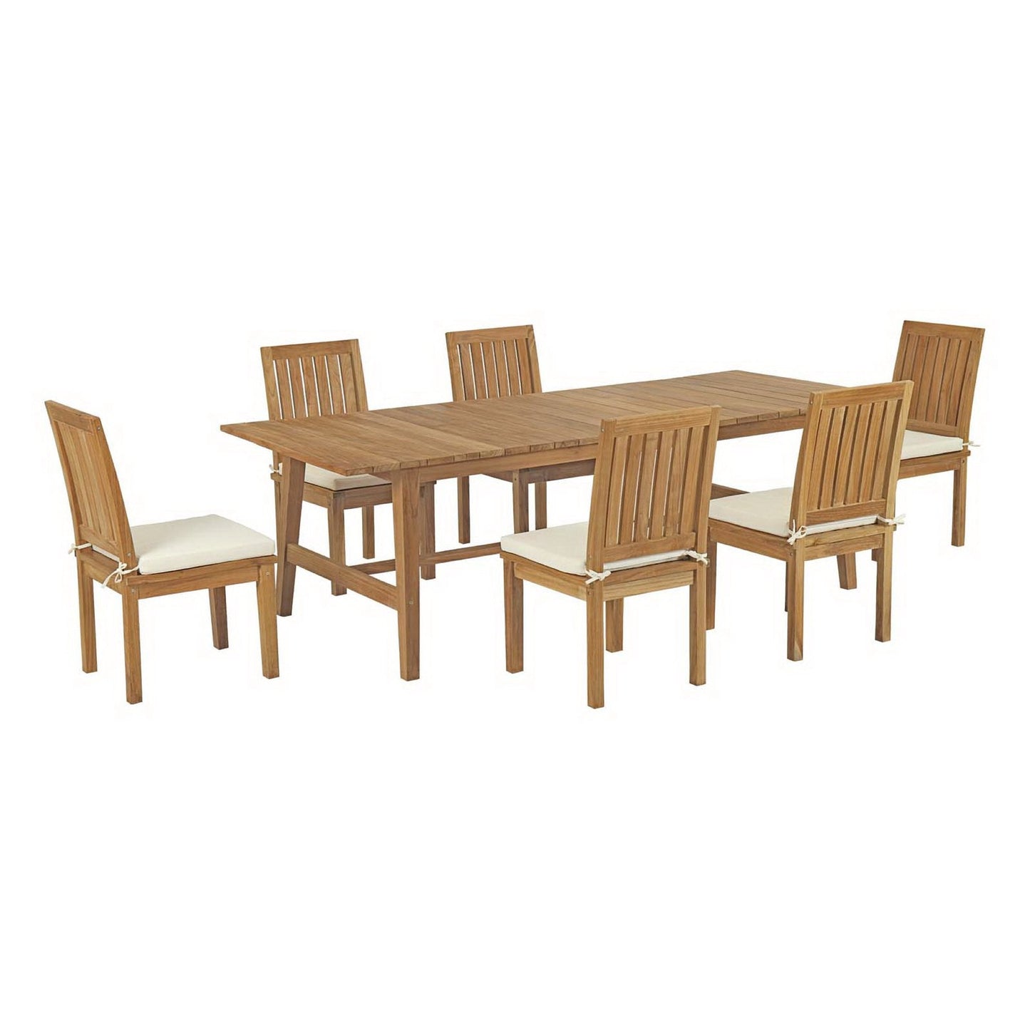Marina 7 Piece Outdoor Teak Dining Set and Chairs