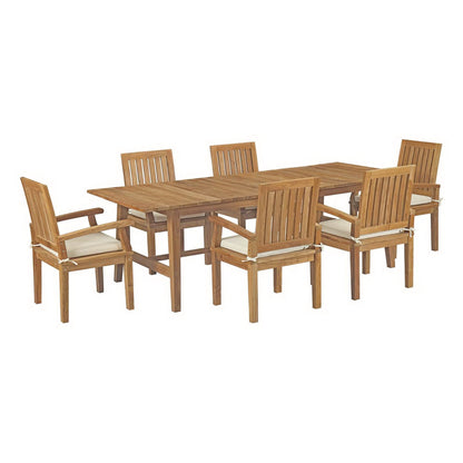 Modway Marina 7 Piece Outdoor Teak Dining Set