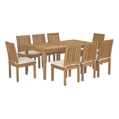 Marina 9 Piece Outdoor Teak Patio Dining Set