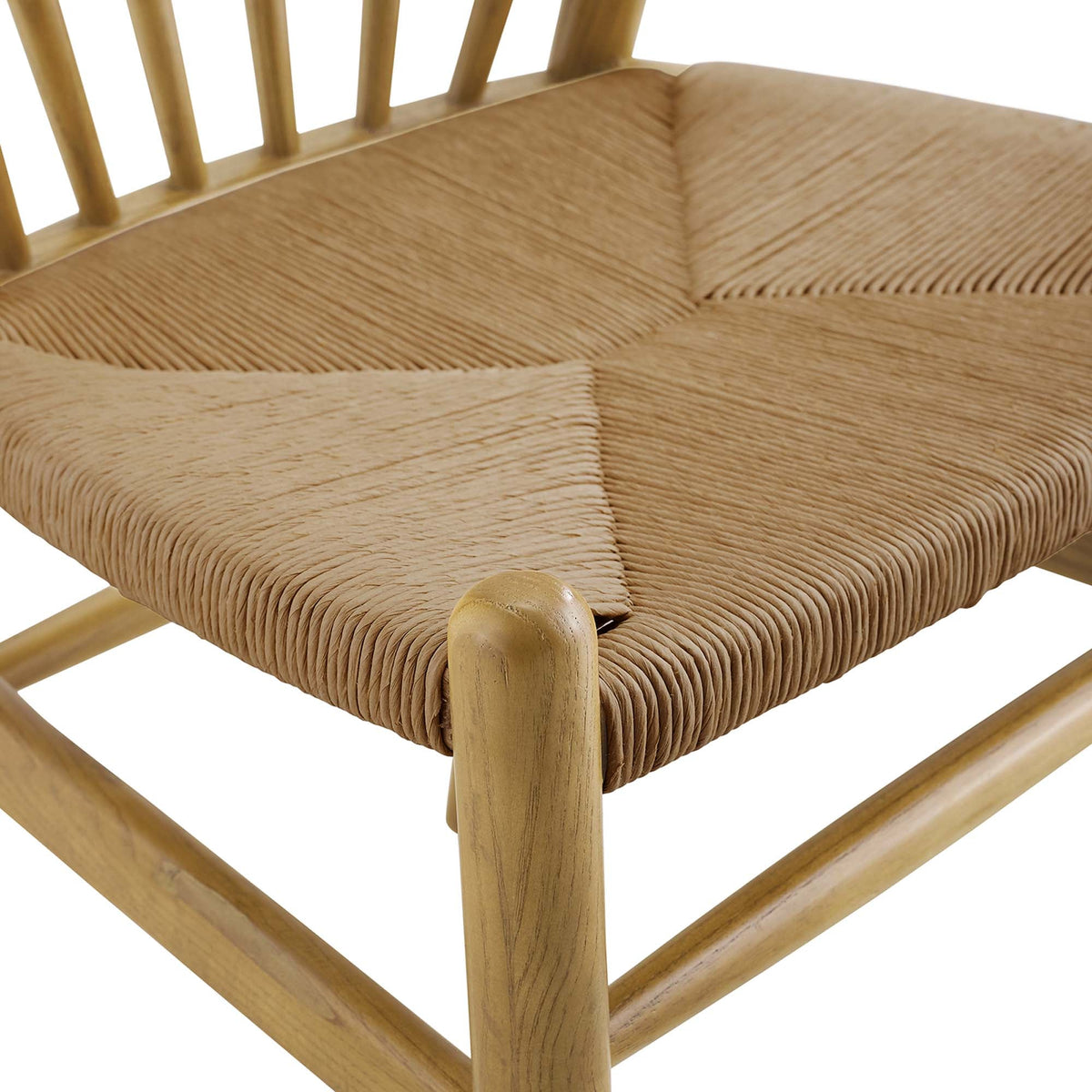 Flourish Spindle Wood Dining Side Chair by Modway, natural oak frame with woven rope seat on Tampa Home & Garden Store