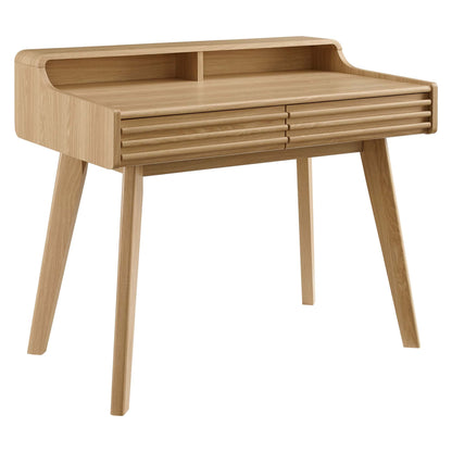 Render Writing Desk by Modway in natural oak with slatted drawer fronts on Tampa Home & Garden Store