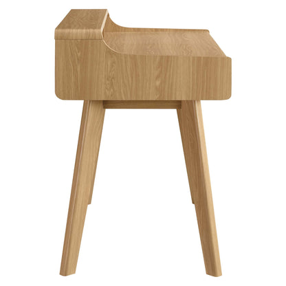 Render writing desk by Modway in light oak with curved front edge and back shelf on Tampa Home & Garden Store
