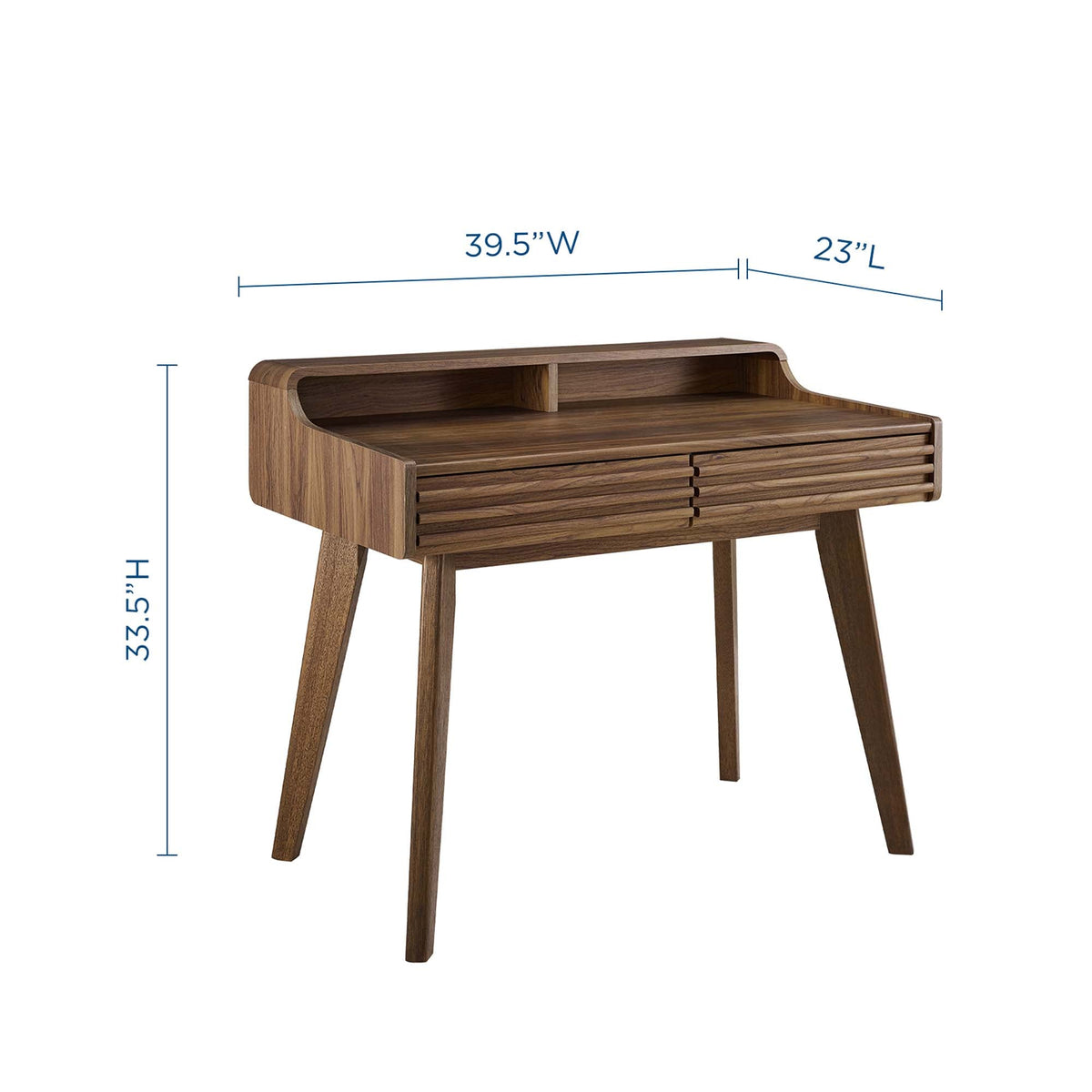 Render Writing Desk by Modway, warm wood with rounded edges, 33.5h x 39.5w x 23d, HouseOfZazla on Tampa Home & Garden Store