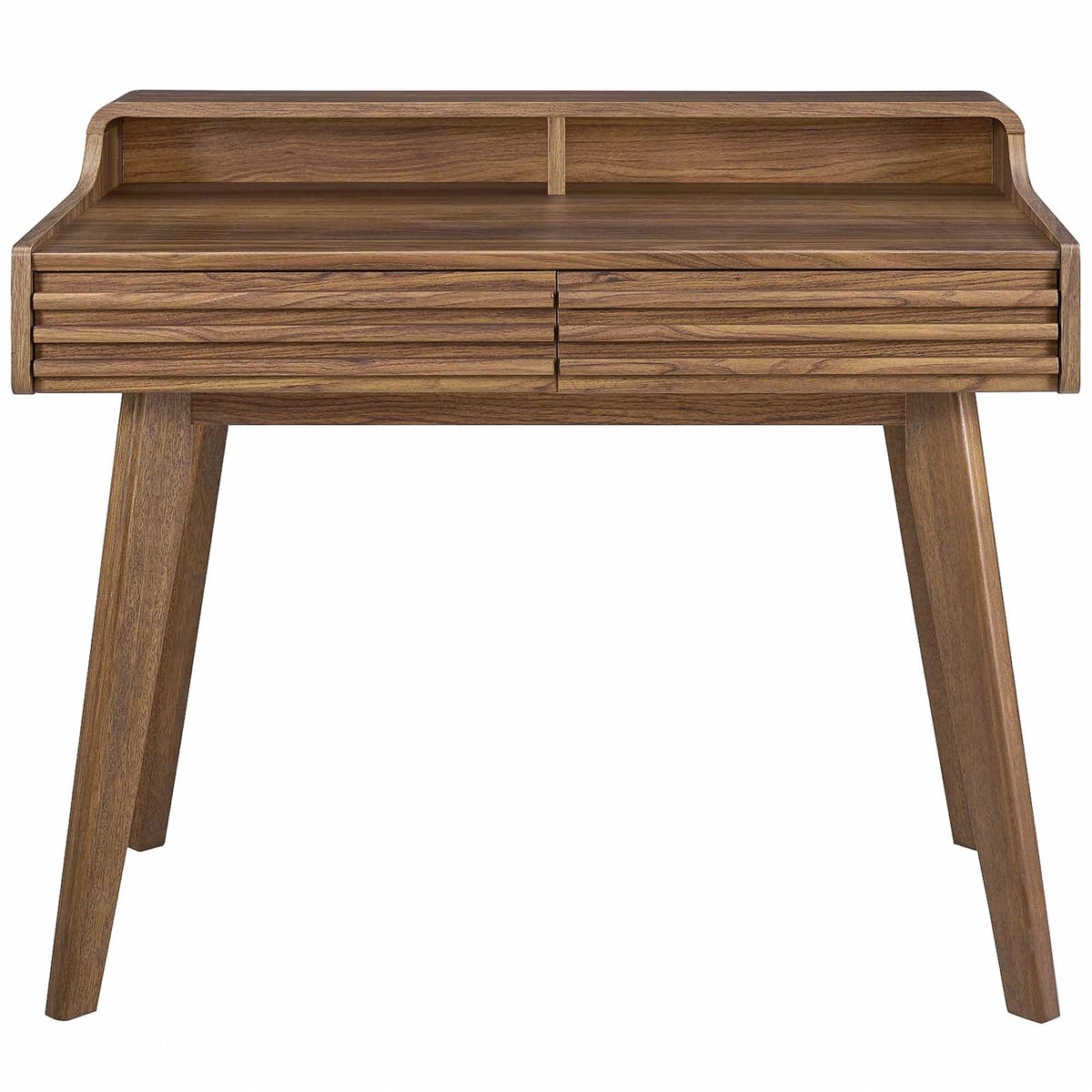 Render Writing Desk by Modway, oak finish with slatted drawer fronts and rounded sides on Tampa Home & Garden Store