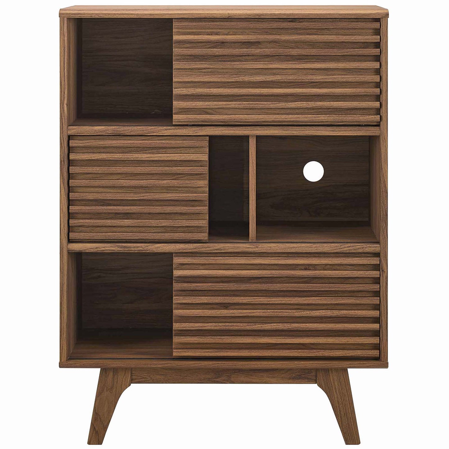 Modway Render Three-Tier Walnut and Storage Stand