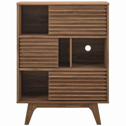 Modway Render Three-Tier Walnut and Storage Stand