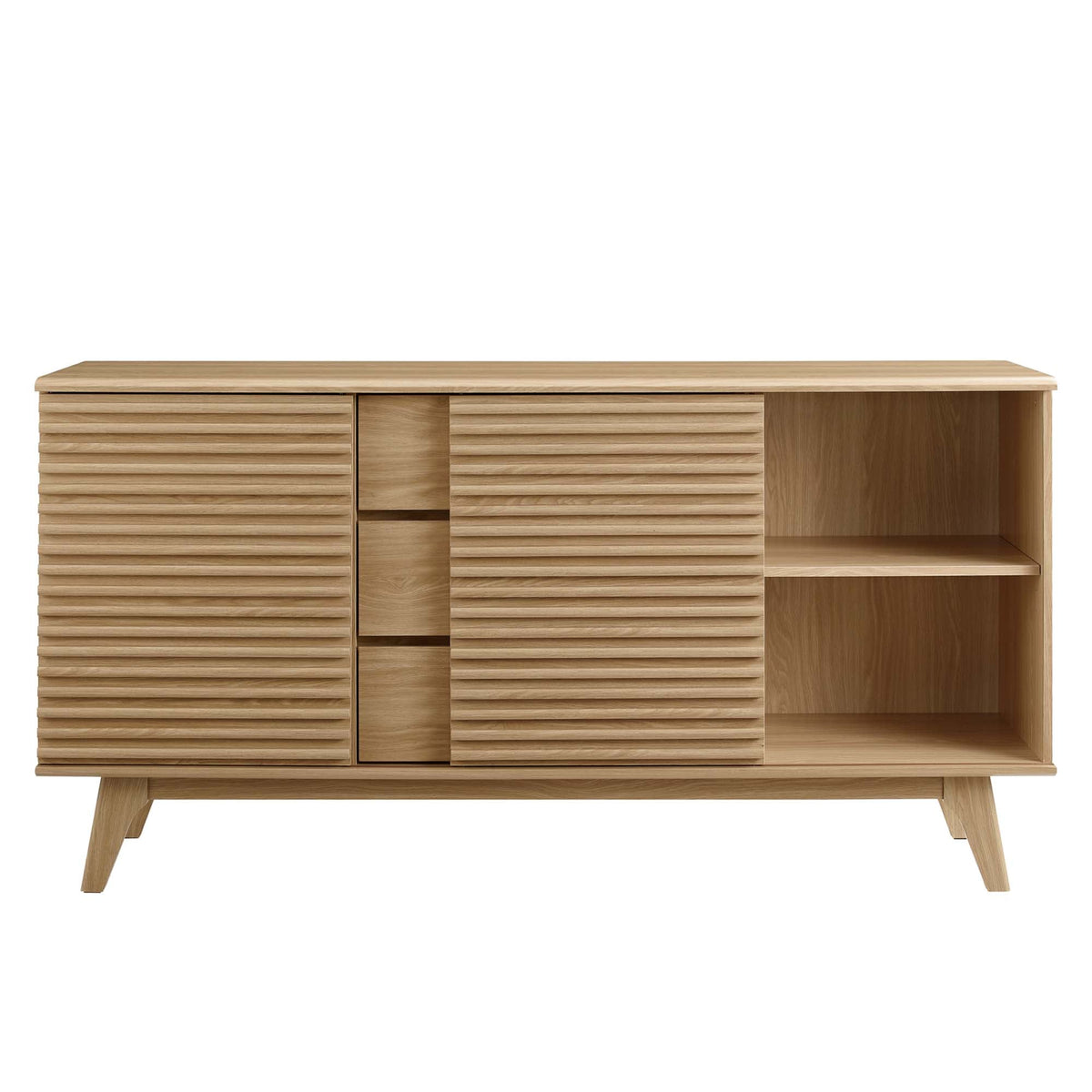 63-inch Render sideboard buffet by Modway in natural wood with slatted doors on Tampa Home & Garden Store