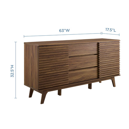 Render 63in sideboard buffet table with slatted front in warm wood finish HouseOfZazla on Tampa Home & Garden Store