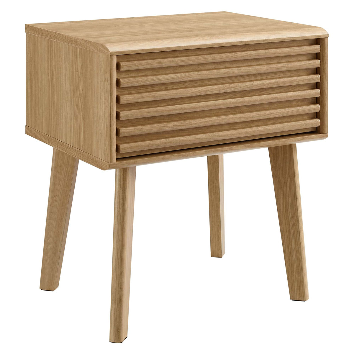 Render End Table HouseOfZazla natural oak with slatted sides on Tampa Home & Garden Store