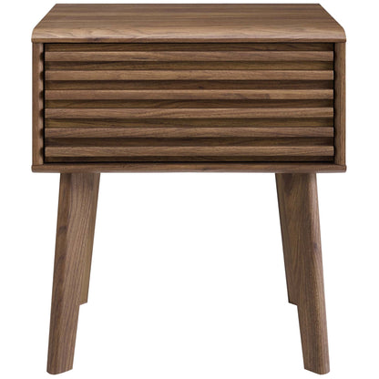 Render End Table by Modway, walnut-finish nightstand with slatted drawer front HouseOfZazla on Tampa Home & Garden Store
