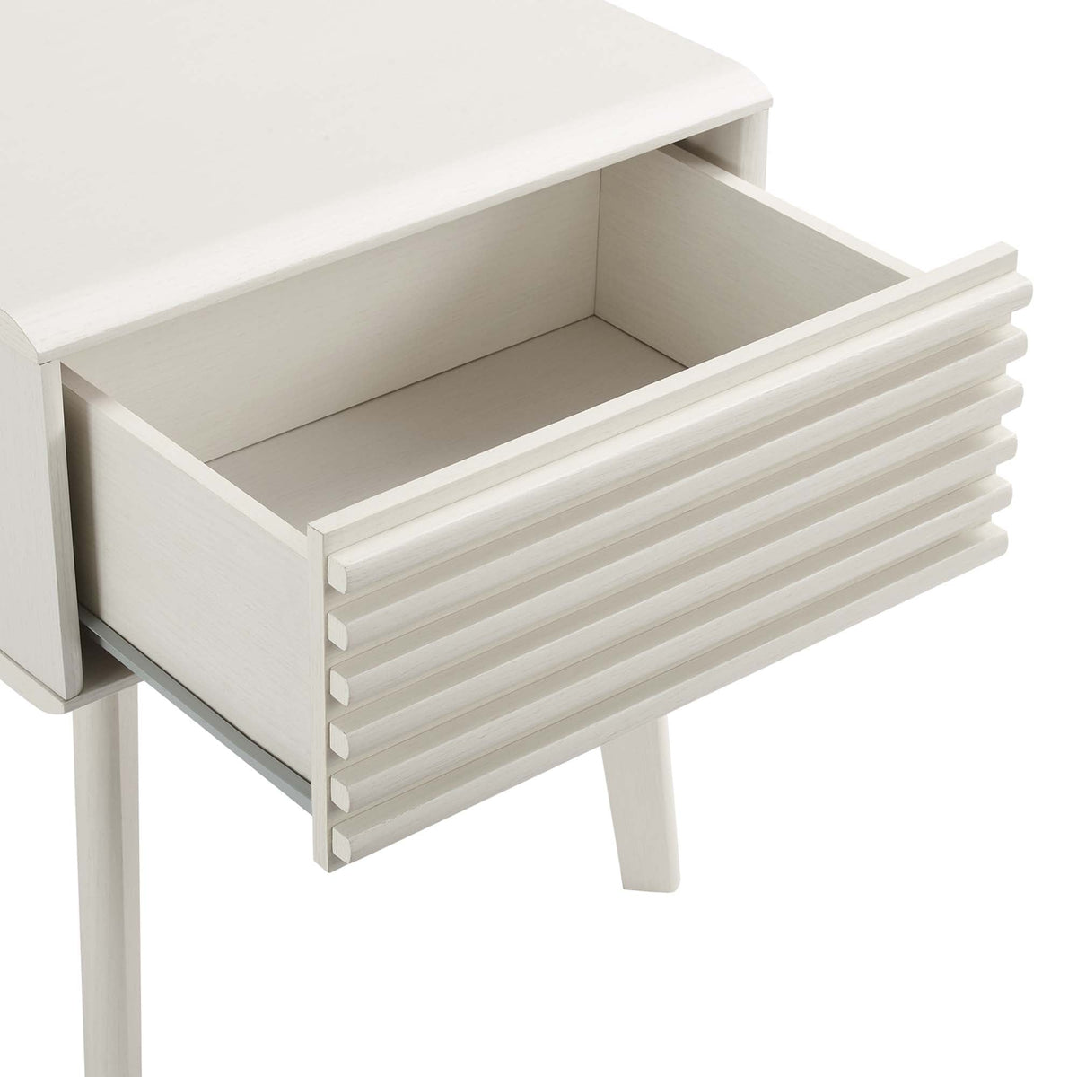 Render End Table white wood nightstand with slatted drawers HouseOfZazla on Tampa Home & Garden Store