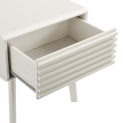 Render End Table white wood nightstand with slatted drawers HouseOfZazla on Tampa Home & Garden Store
