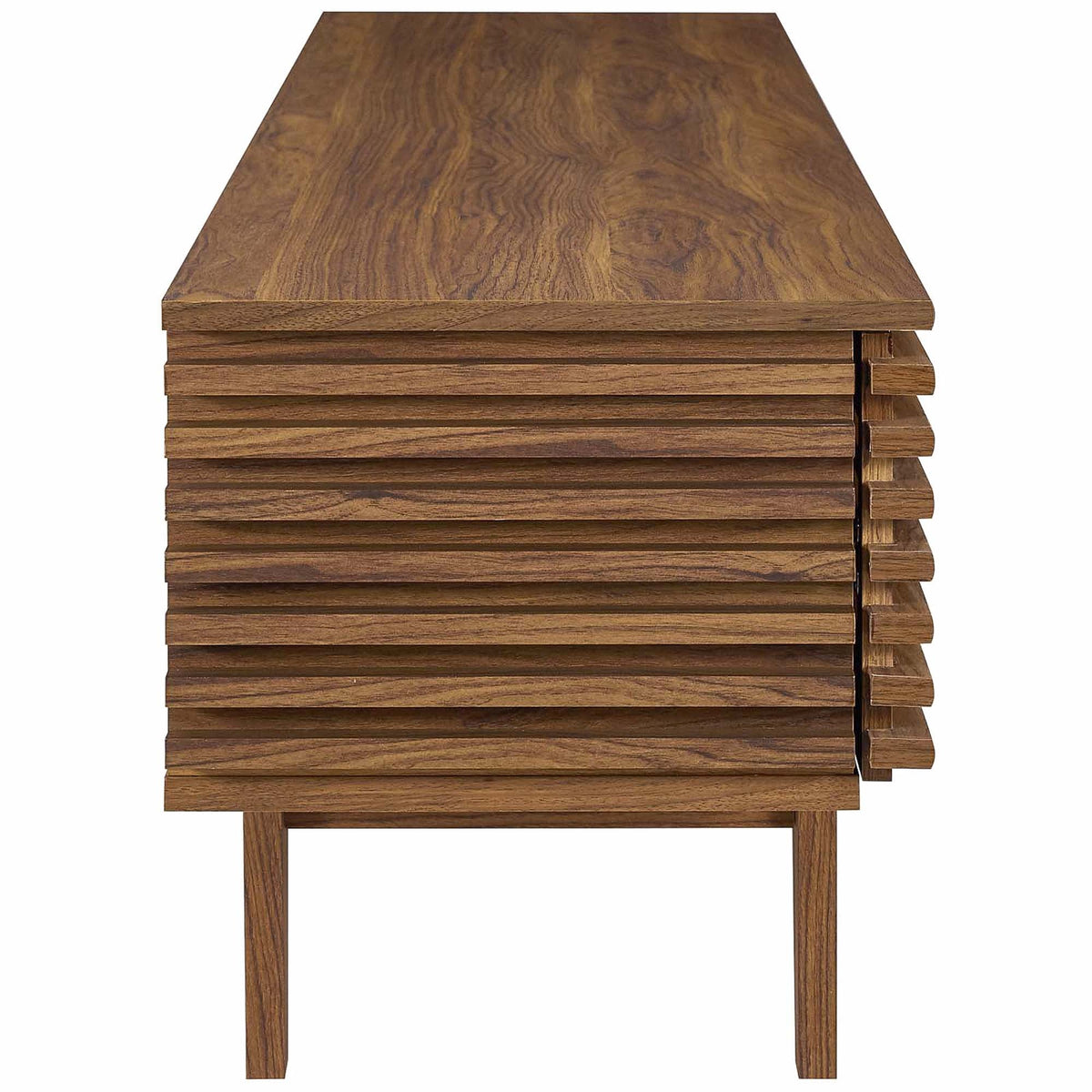 Render TV Stand by Modway, walnut wood with layered slatted panels, living room furniture on Tampa Home & Garden Store