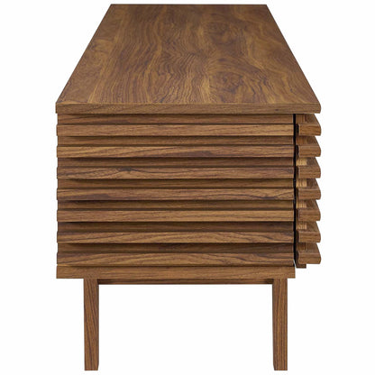 Render TV Stand by Modway, walnut wood with layered slatted panels, living room furniture on Tampa Home & Garden Store