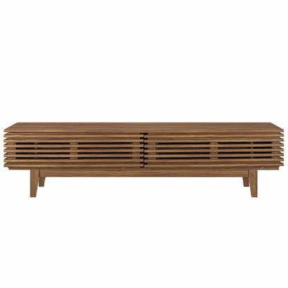 Render TV Stand by Modway, low-profile wooden living room stand with slatted sides in brown on Tampa Home & Garden Store