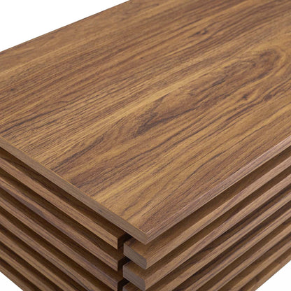 Render TV Stand by Modway woodgrain finish with layered stepped shelves on Tampa Home & Garden Store