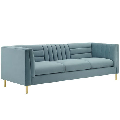 Ingenuity Channel Tufted Velvet Sofa And Lounge