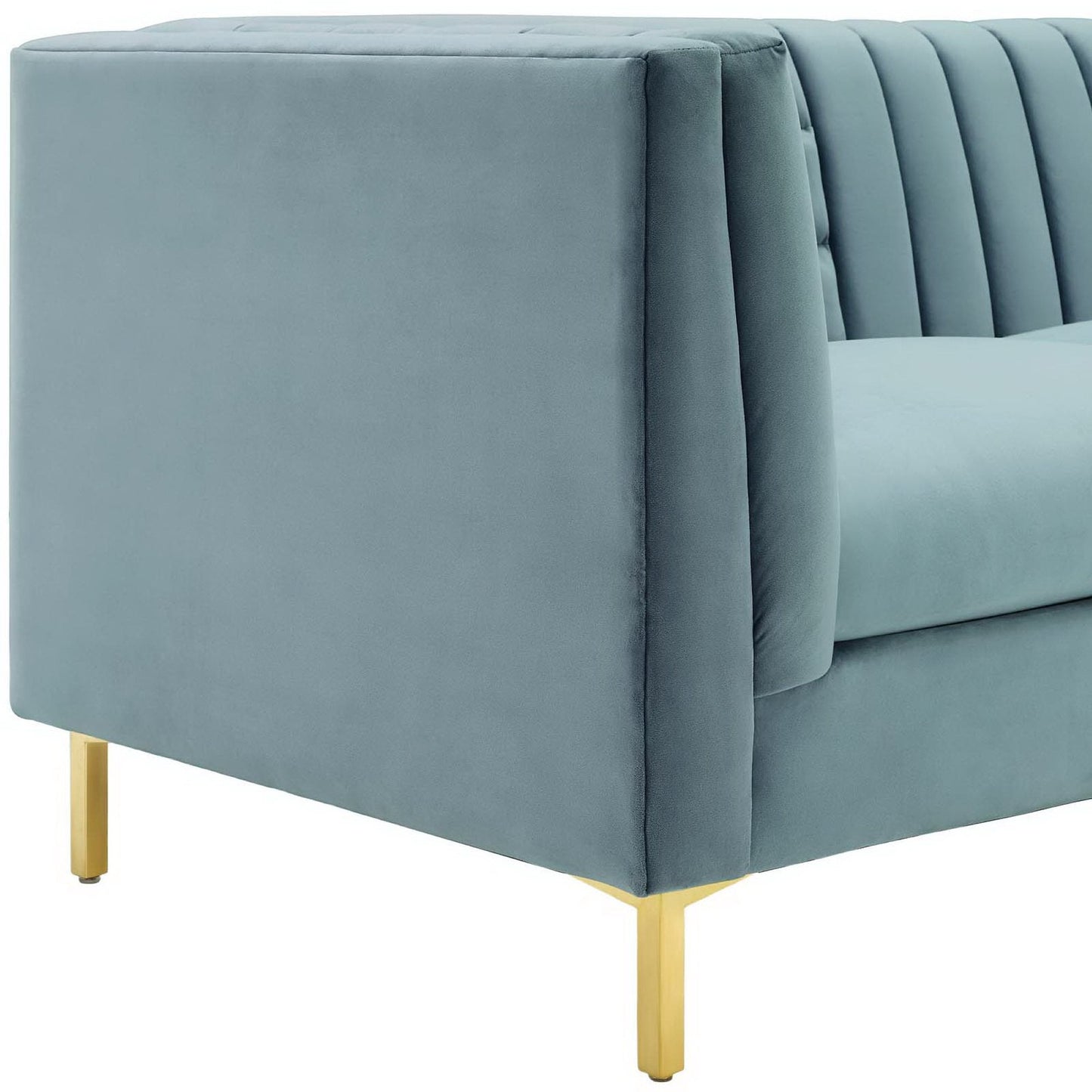 Ingenuity Channel Tufted Velvet Sofa And Lounge