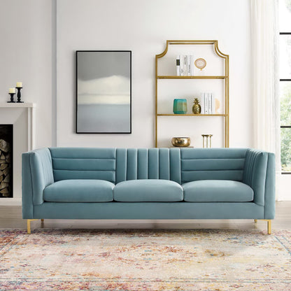 Ingenuity Channel Tufted Velvet Sofa And Lounge