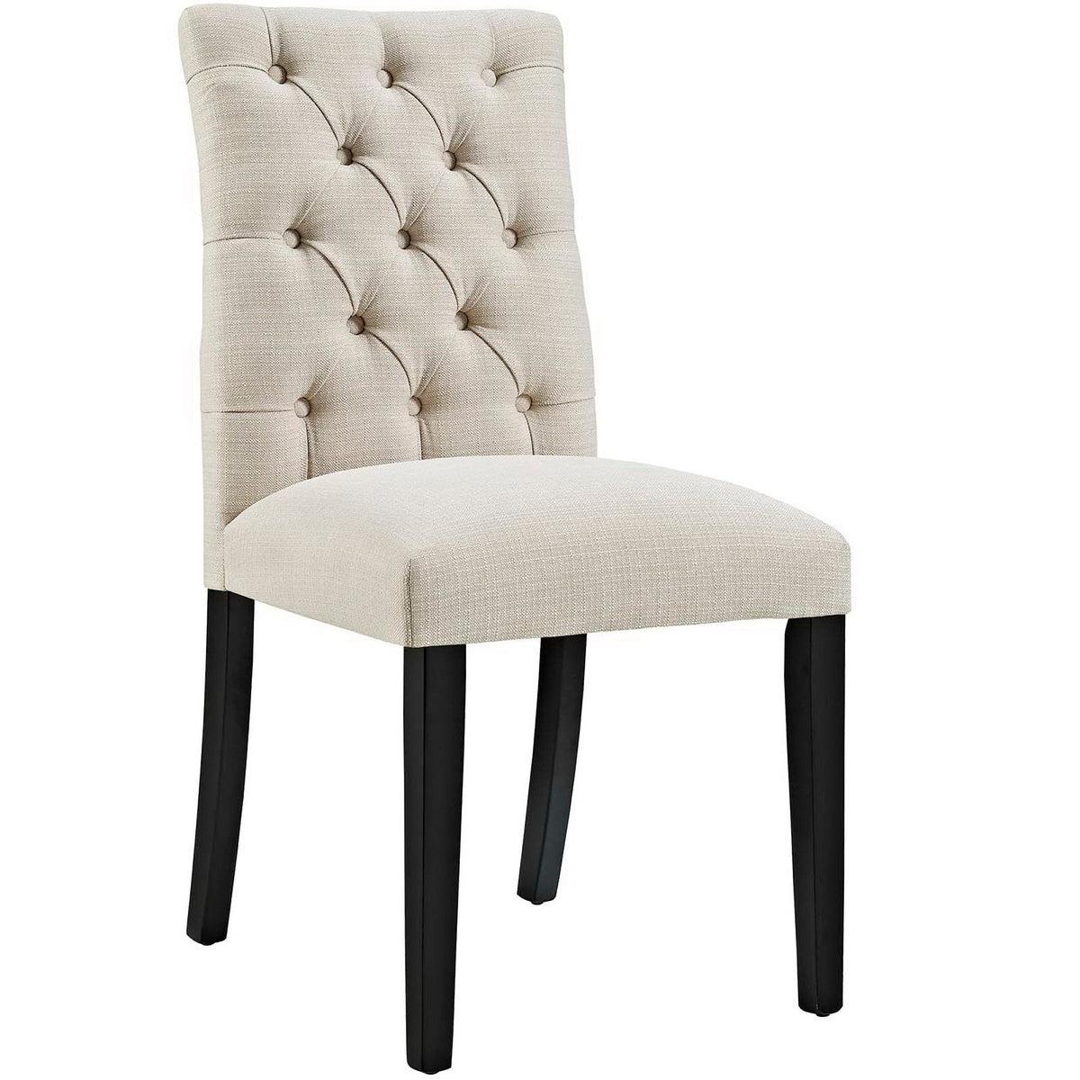 Duchess Fabric Dining Chairs set of 4 beige tufted back chairs with black legs by Modway on Tampa Home & Garden Store