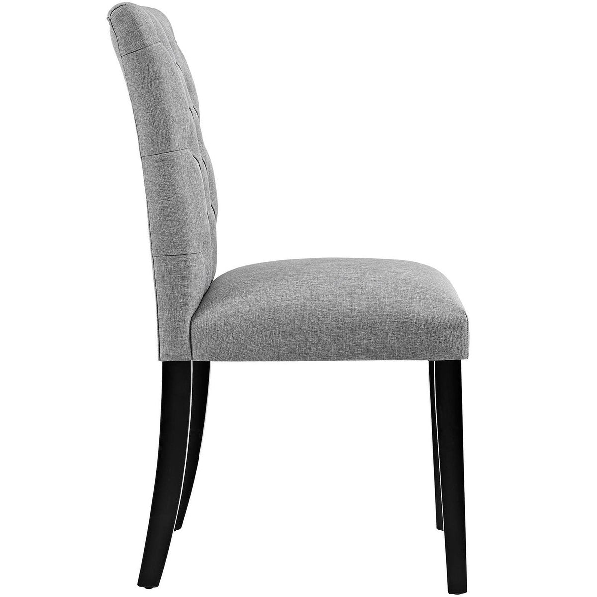Duchess Fabric Dining Chair by Modway, gray upholstered high-back with black legs on Tampa Home & Garden Store
