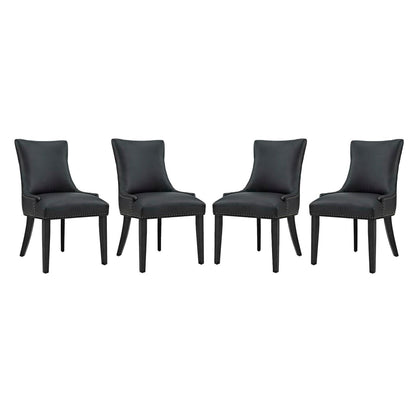 Marquis faux leather dining chairs set of 4 in black with nailhead trim by Modway on Tampa Home & Garden Store