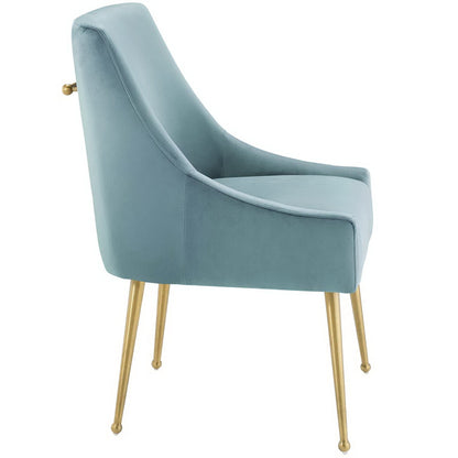 Discern Upholstered Velvet Dining Chair Modway, blue velvet with gold legs on Tampa Home & Garden Store
