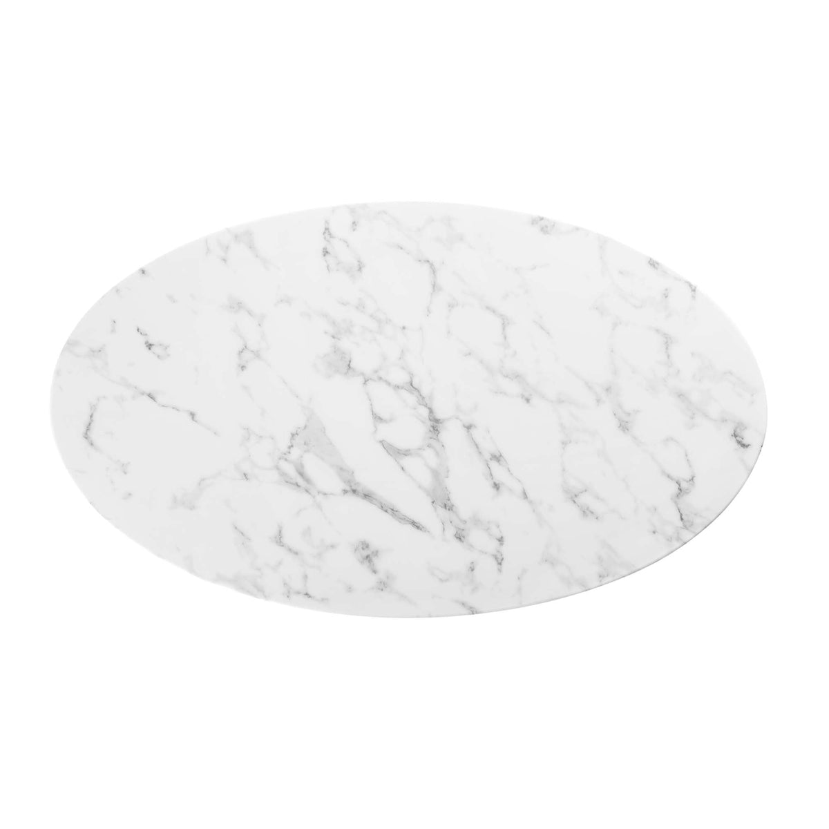 Lippa 48in oval faux marble coffee table top white with gray veining Modway HouseOfZazla on Tampa Home & Garden Store
