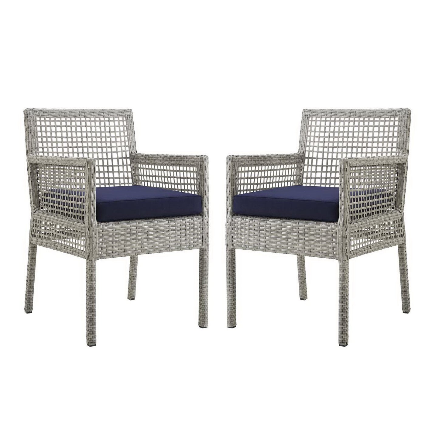 Aura Outdoor Patio Wicker Armchair Set of 2