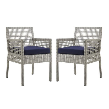 Aura Outdoor Patio Wicker Armchair Set of 2