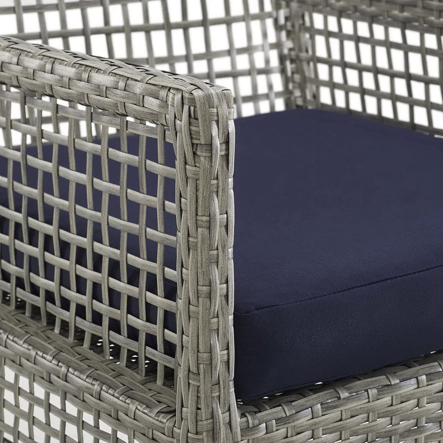 Aura Outdoor Patio Wicker Armchair Set of 2