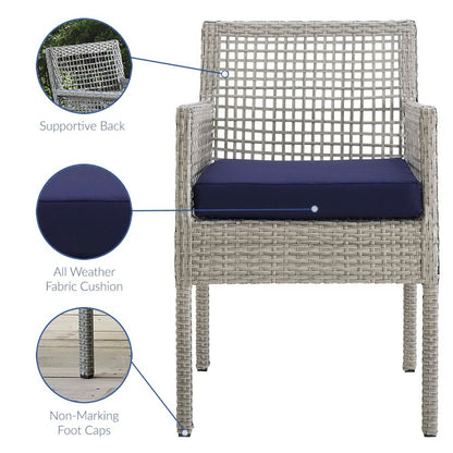 Aura Outdoor Patio Wicker Armchair Set of 2