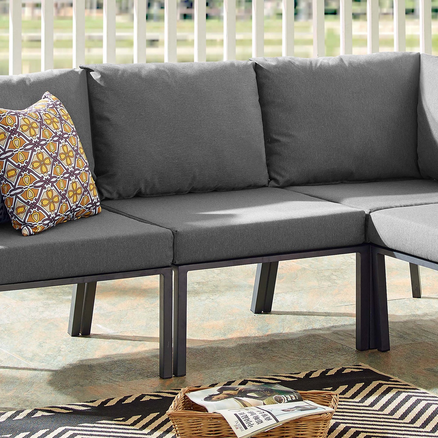 Modway Outdoor Patio Aluminum Armless Chair