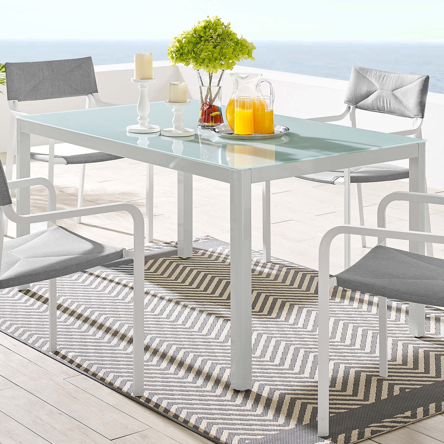 Raleigh Aluminum Outdoor Dining Table for Patio