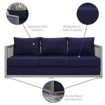 Aura 3 Piece Outdoor Wicker And Rattan Set