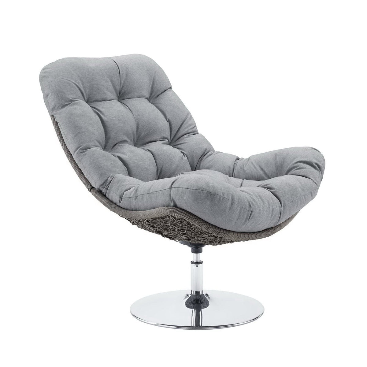Brighton Wicker Rattan Outdoor Patio Swivel Lounge Chair with grey cushions by Modway on Tampa Home & Garden Store