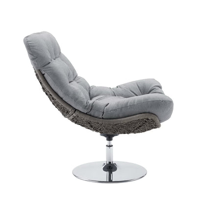 Brighton wicker rattan outdoor swivel lounge chair with gray cushions by Modway, base on Tampa Home & Garden Store
