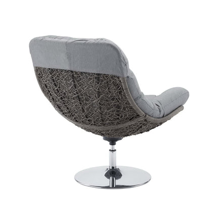 Brighton wicker outdoor swivel lounge chair with grey cushion and woven rattan frame on Tampa Home & Garden Store