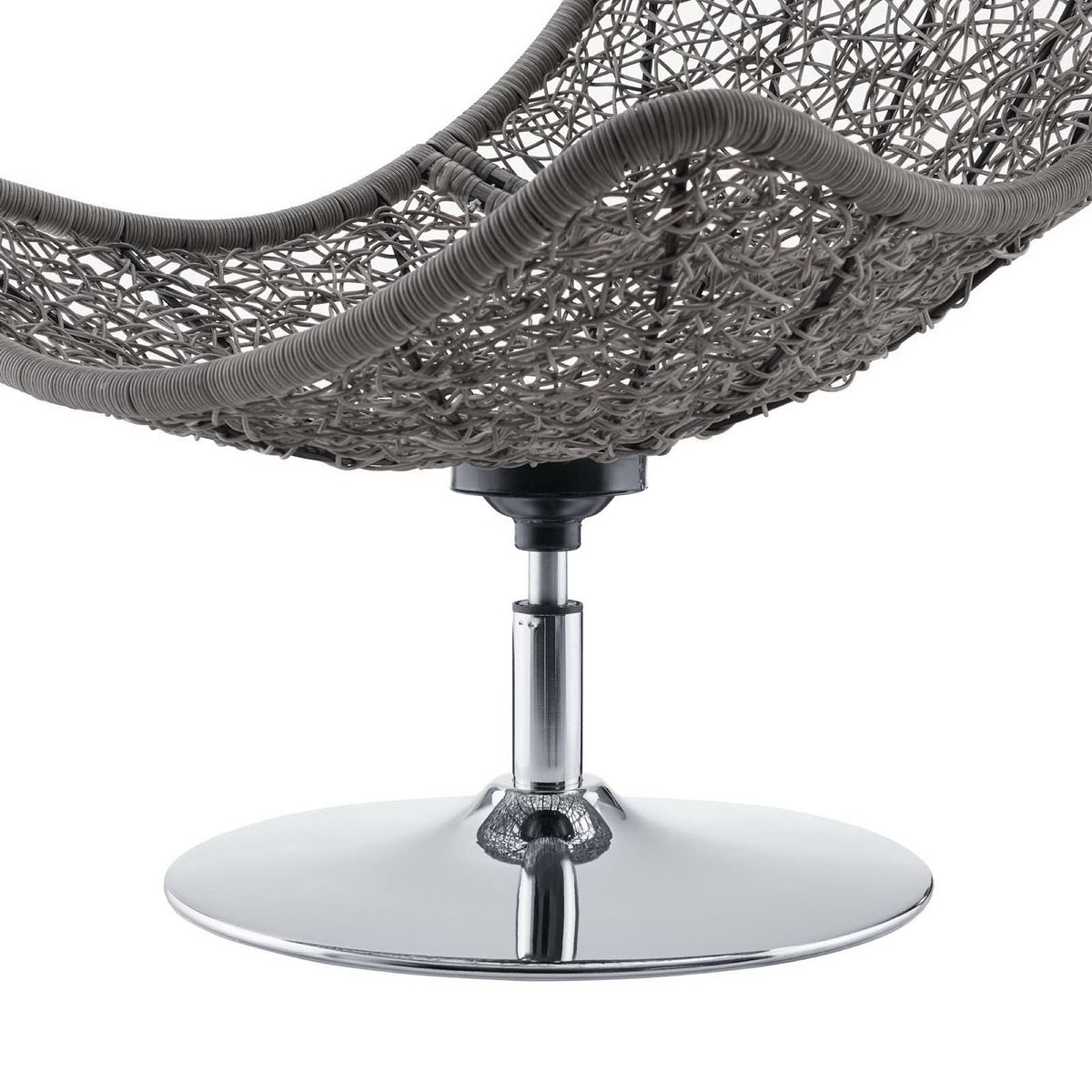 Brighton Wicker Rattan Swivel Lounge Chair gray chrome base Modway on Tampa Home & Garden Store
