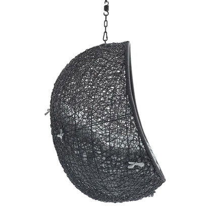Encase Sunbrella swing outdoor lounge chair without stand, black woven wicker, chain-hung on Tampa Home & Garden Store