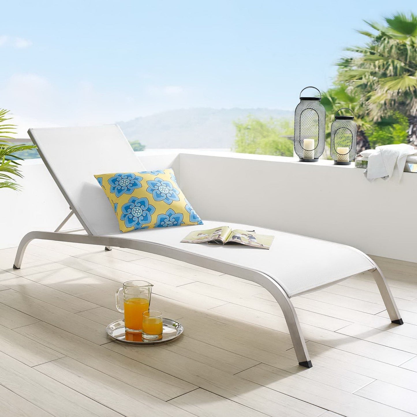 Modway Savannah Mesh Outdoor Lounge Chair and