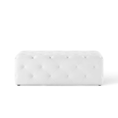 Amour 48in tufted faux leather entryway bench white with button tufting HouseOfZazla on Tampa Home & Garden Store