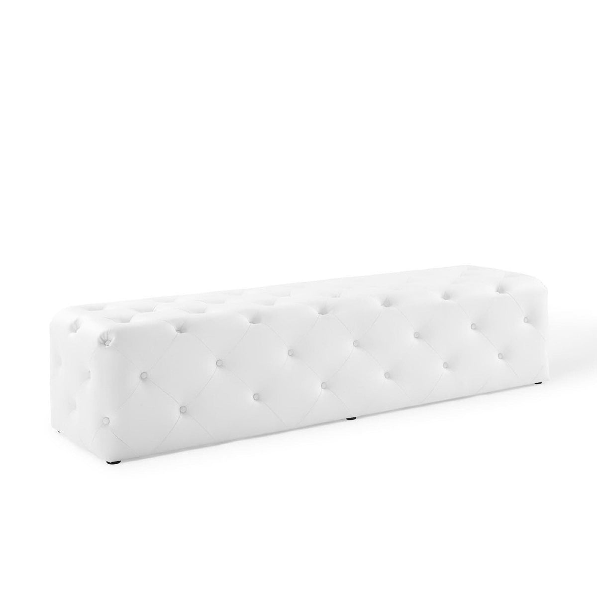 Amour 72in tufted faux leather bench in white by Modway; entryway seating HouseOfZazla on Tampa Home & Garden Store
