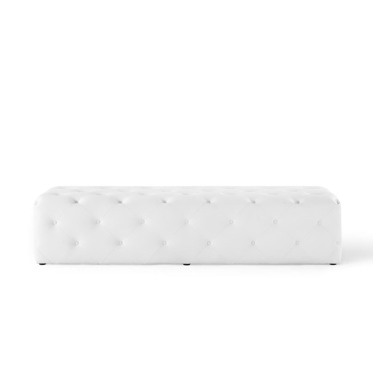 Amour 72in tufted entryway faux leather bench white with button-tufted surface by Modway on Tampa Home & Garden Store