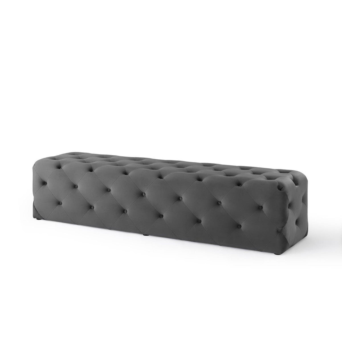 Amour 72in tufted velvet entryway bench in gray by Modway on Tampa Home & Garden Store