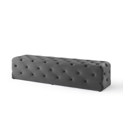 Amour 72in tufted velvet entryway bench in gray by Modway on Tampa Home & Garden Store