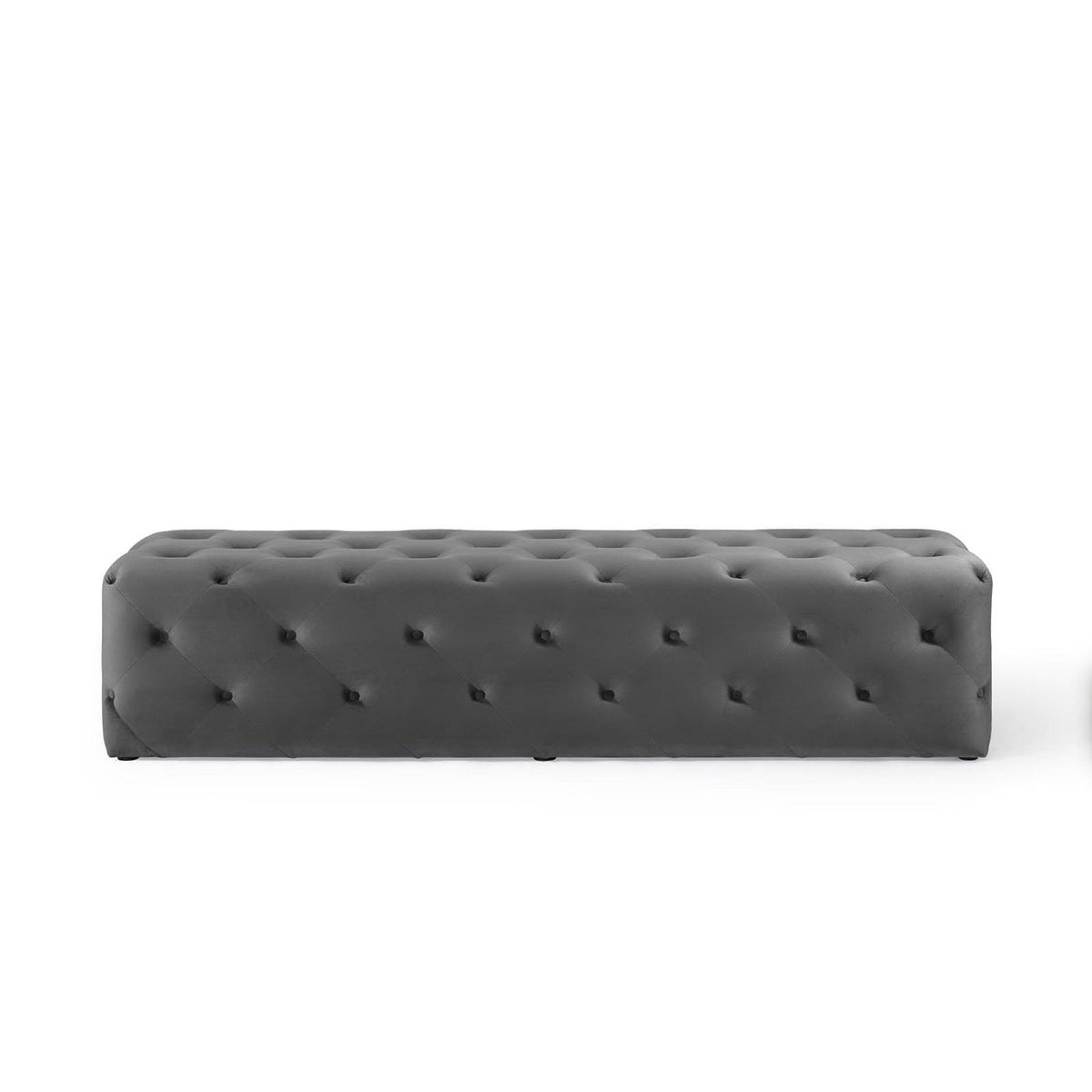 Amour 72in tufted velvet entryway bench with gray button-tufted upholstery by Modway on Tampa Home & Garden Store