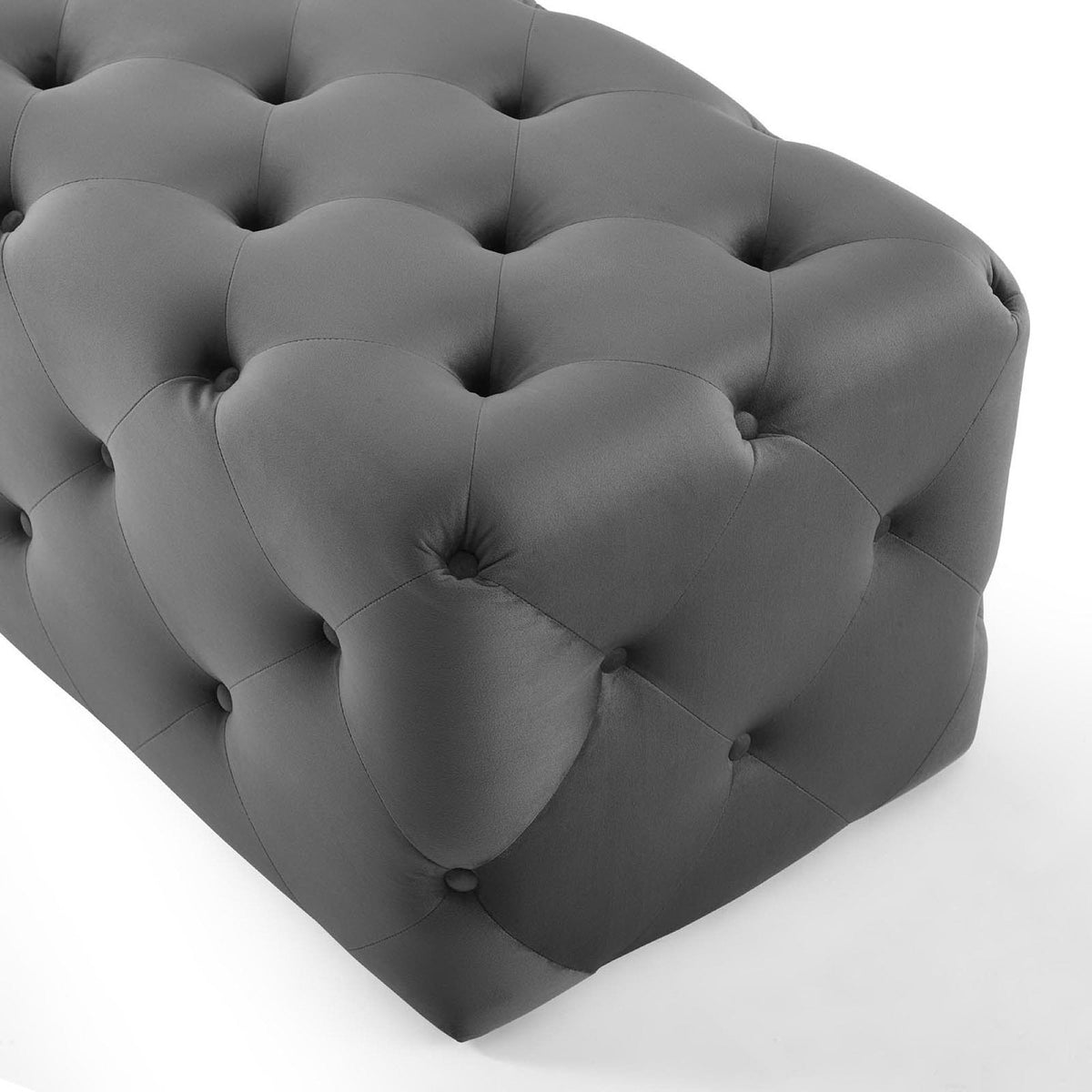 Amour 72in tufted button entryway performance velvet bench in gray by Modway on Tampa Home & Garden Store