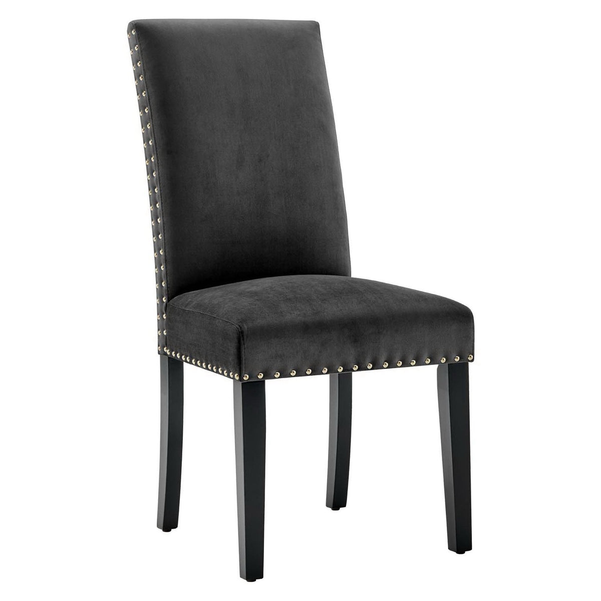 Parcel Performance Velvet Dining Side Chair by Modway black velvet nailhead trim, set of 2 on Tampa Home & Garden Store